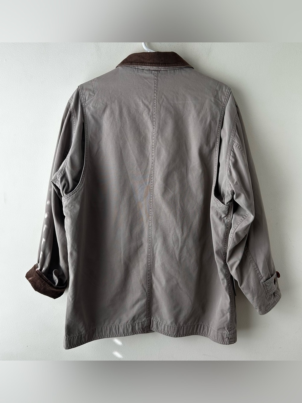 Vintage Lands End Barn Chore Workwear Jacket Coat Corduroy Collar Flannel Lined - Picture 7 of 8